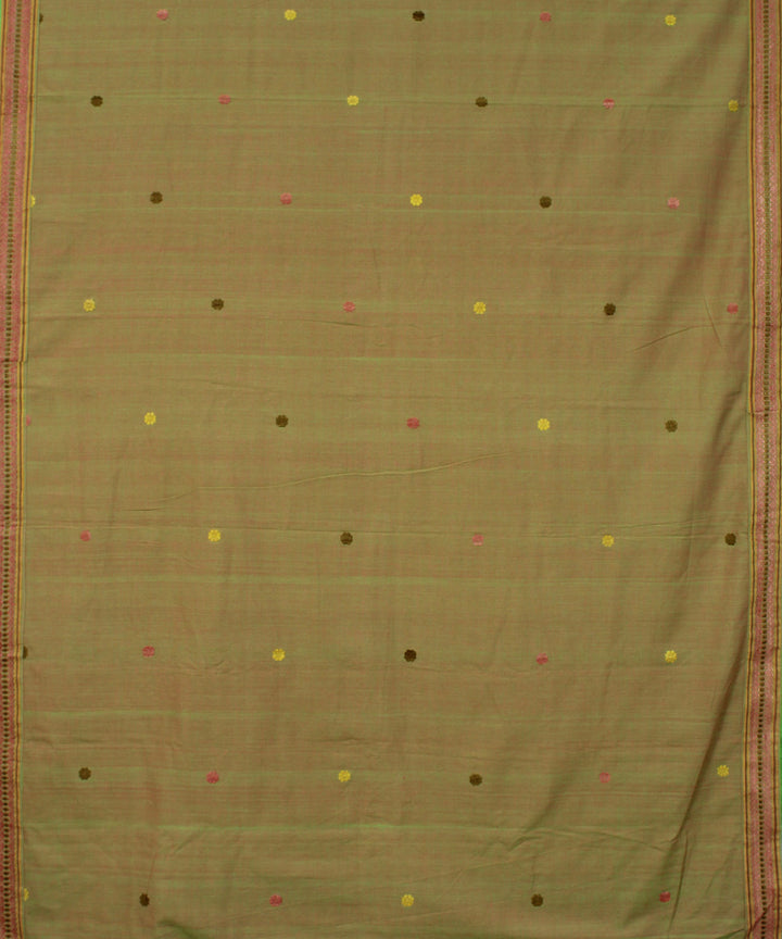 Pink cotton and eri silk handwoven assam saree