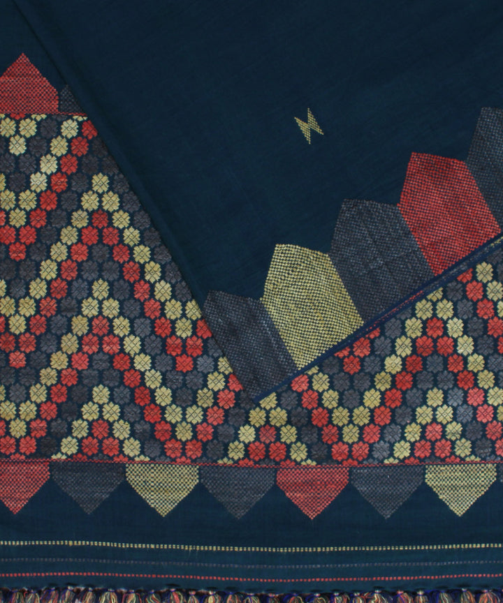 Moss green cotton and eri silk handwoven assam saree