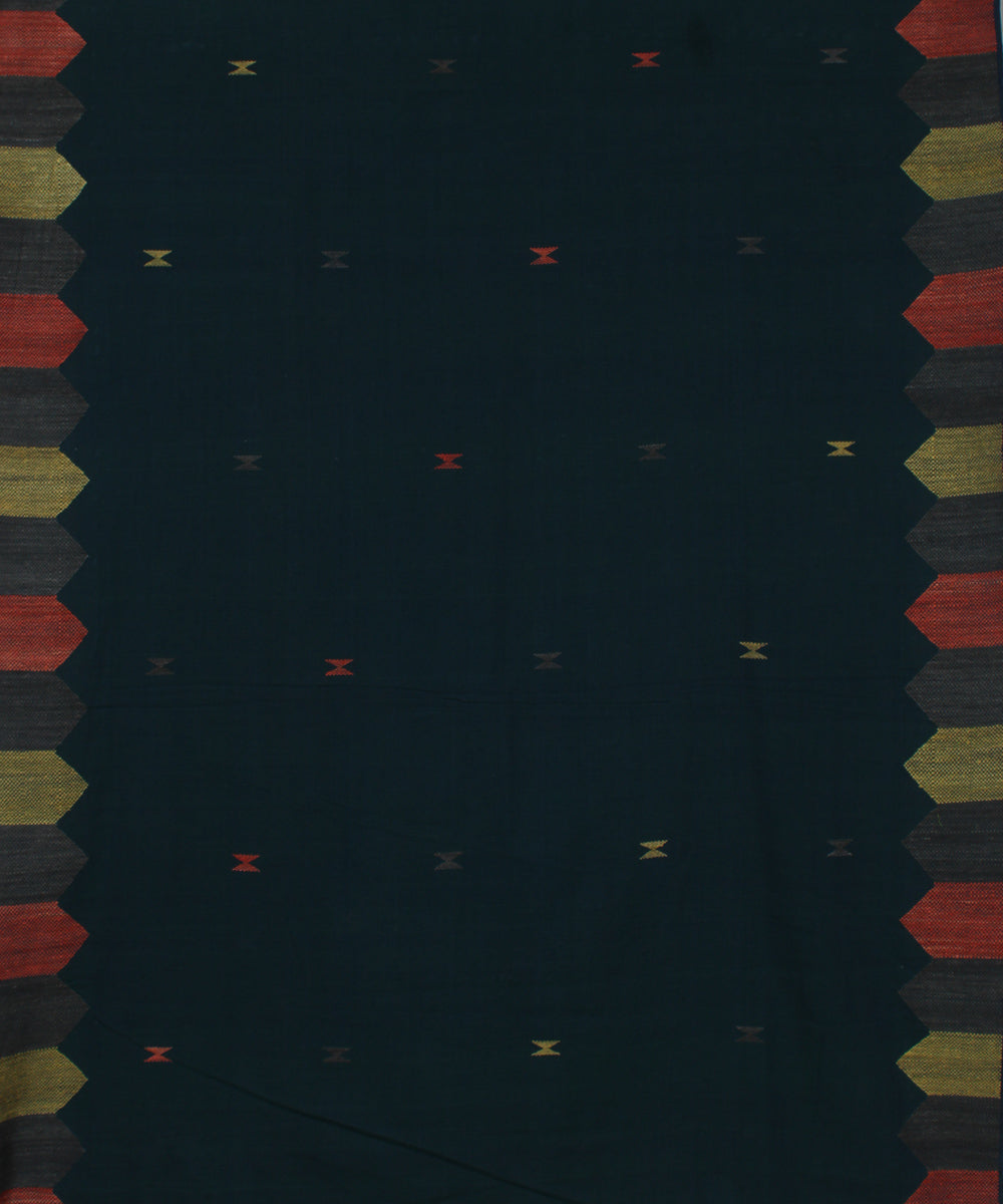 Moss green cotton and eri silk handwoven assam saree