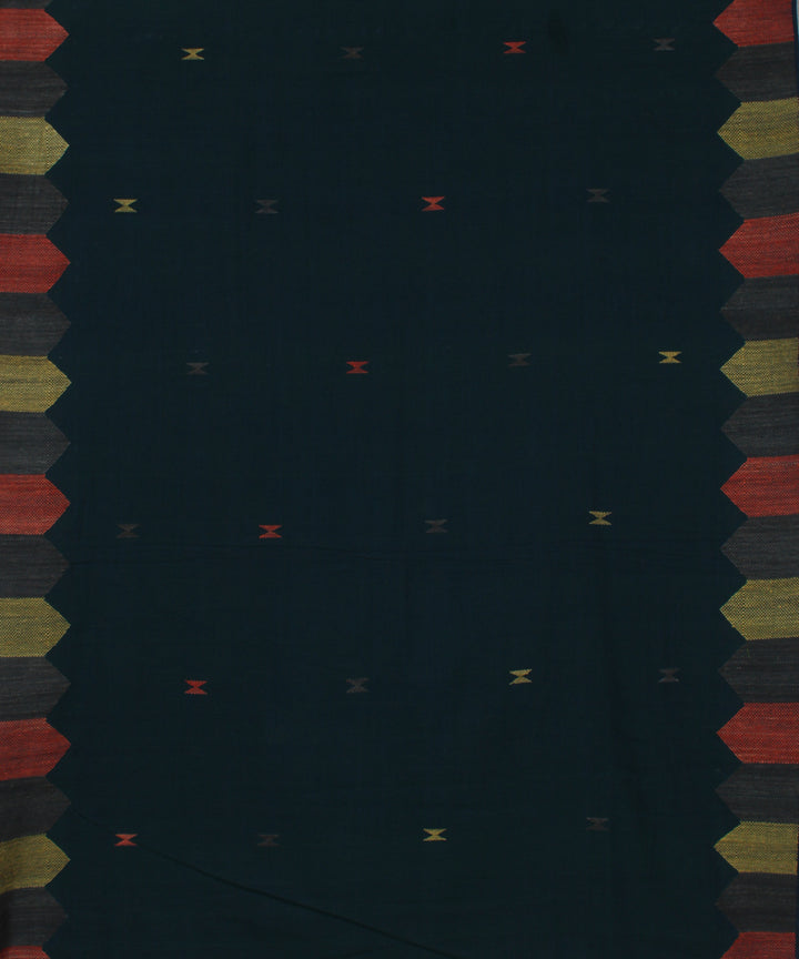 Moss green cotton and eri silk handwoven assam saree