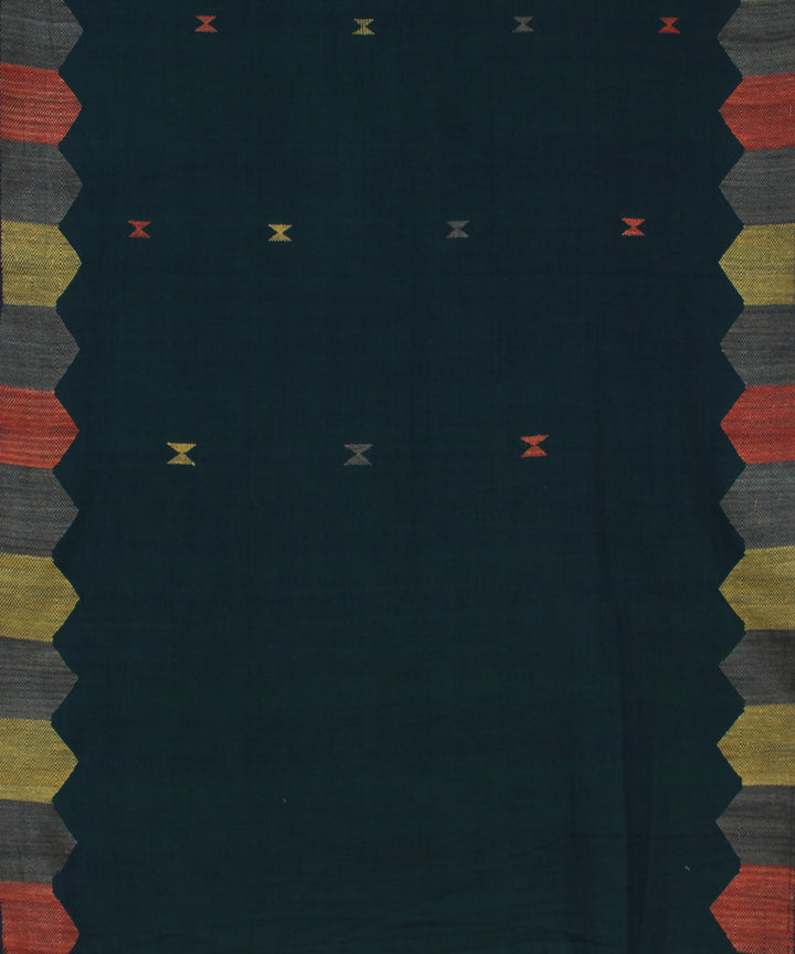 Moss green cotton and eri silk handwoven assam saree