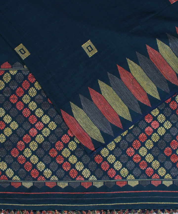 Moss green cotton and eri silk handwoven gero assam saree