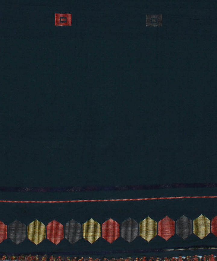 Moss green cotton and eri silk handwoven gero assam saree