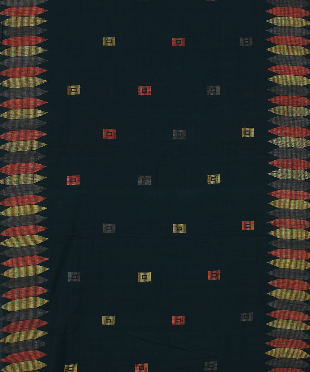 Moss green cotton and eri silk handwoven gero assam saree