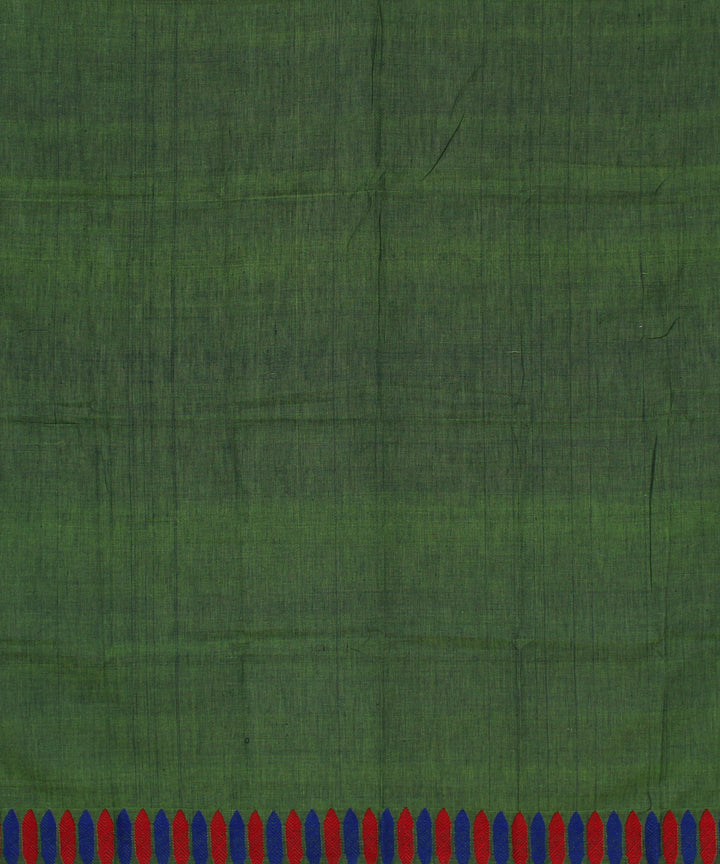 Dark green cotton and eri silk handwoven gero assam saree