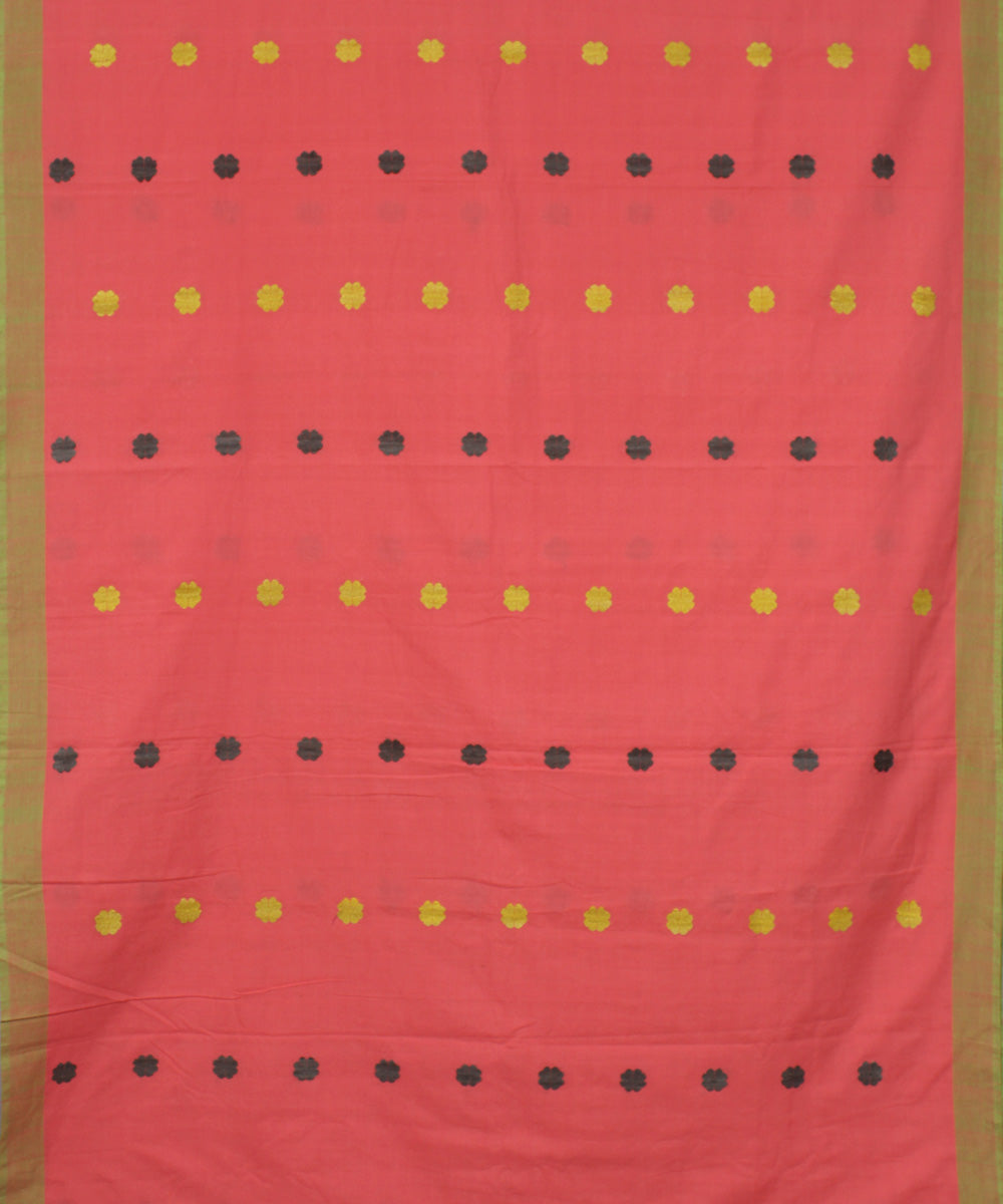 Pink cotton and eri silk handwoven assam saree