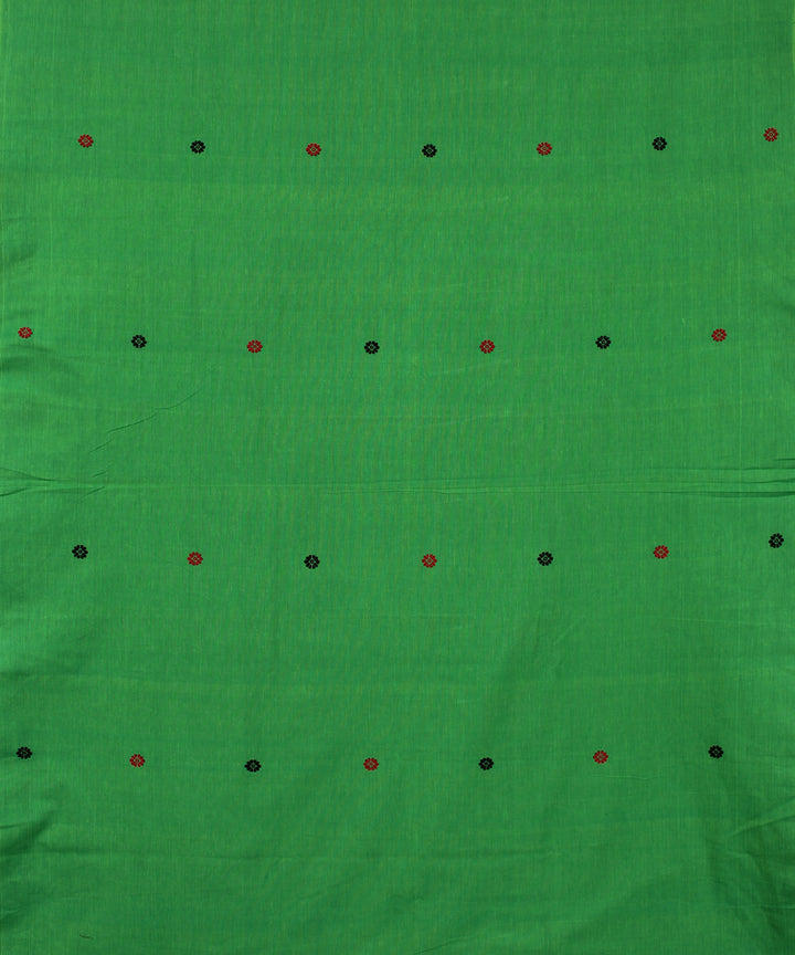 Parrot green cotton handwoven assam saree