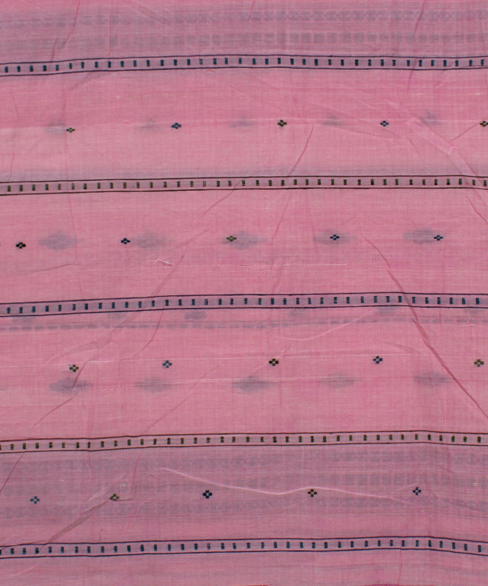 Pink cotton handwoven assam saree