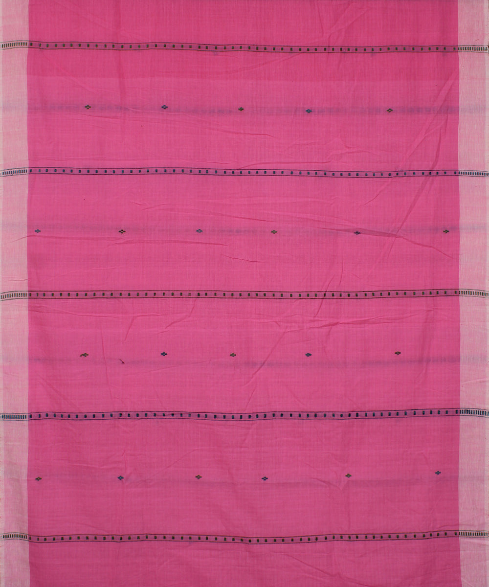 Pink cotton handwoven assam saree