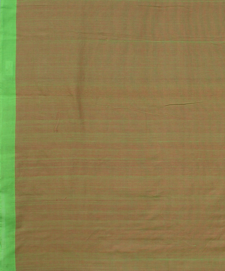 Green cotton and eri silk handwoven assam saree