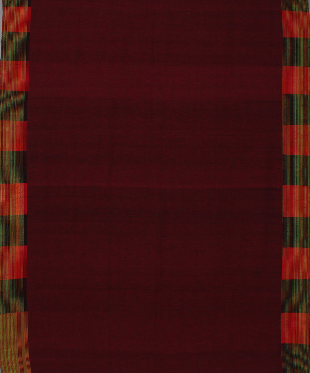 Maroon cotton handwoven gero assam saree