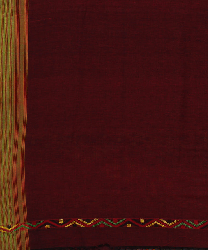 Maroon cotton handwoven gero assam saree