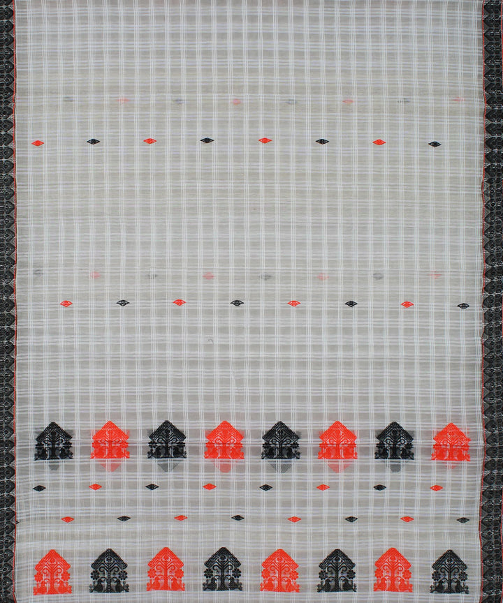 gari diya off White cotton handwoven assam saree