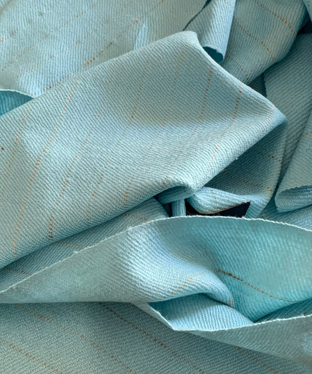 Powder blue handwoven wool scarf