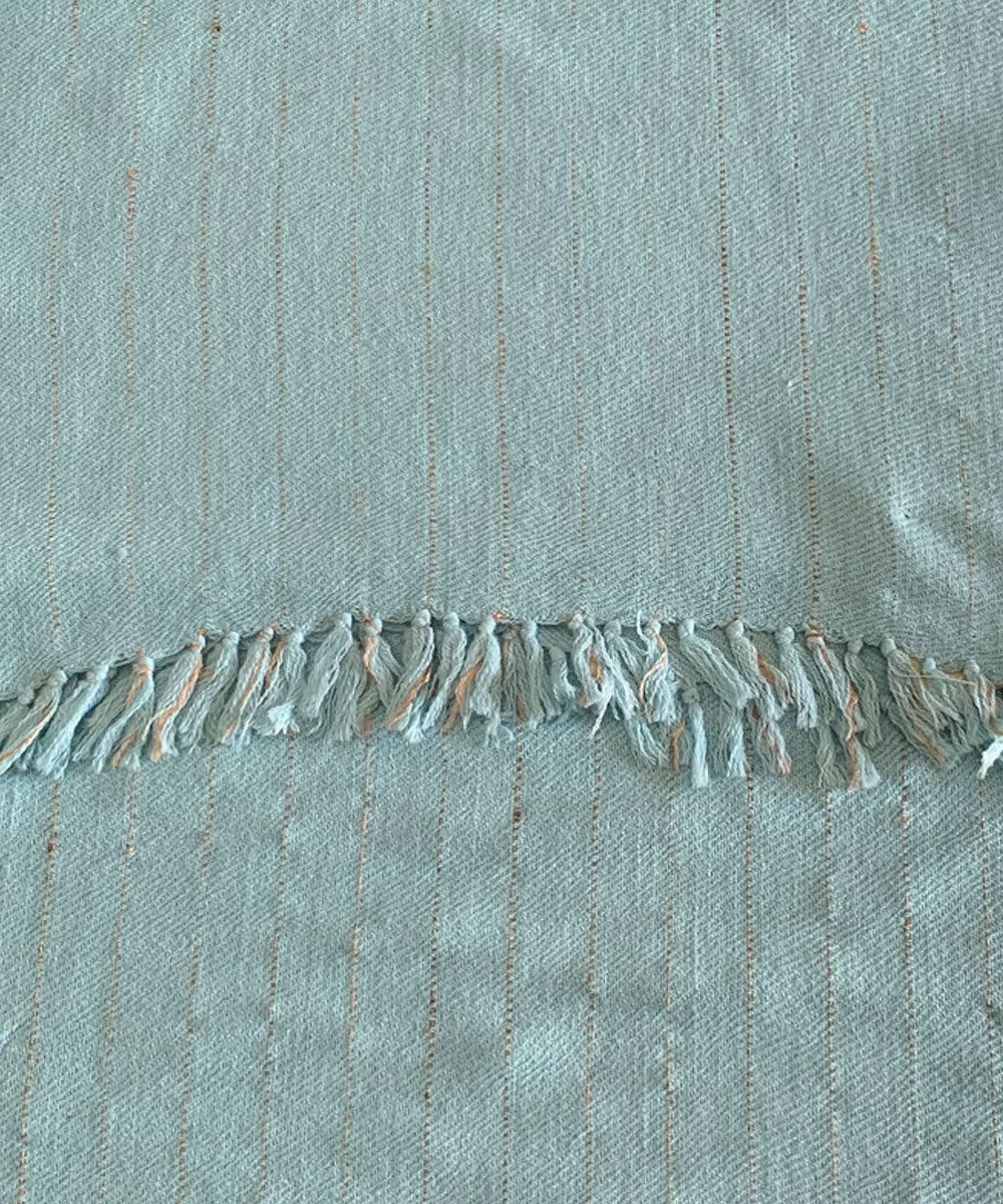 Powder blue handwoven wool scarf
