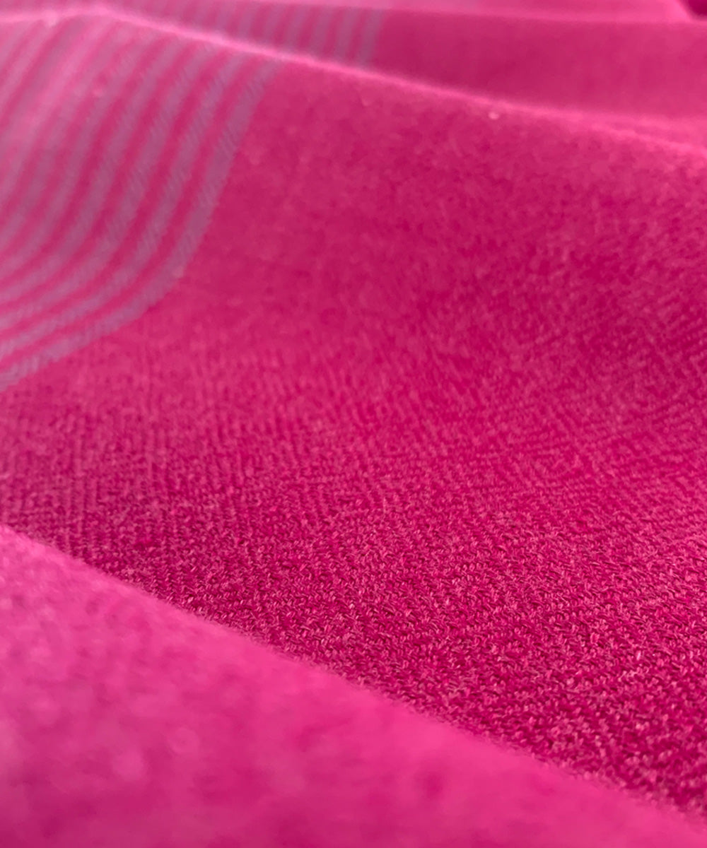 Magenta and lilac handwoven wool scarf
