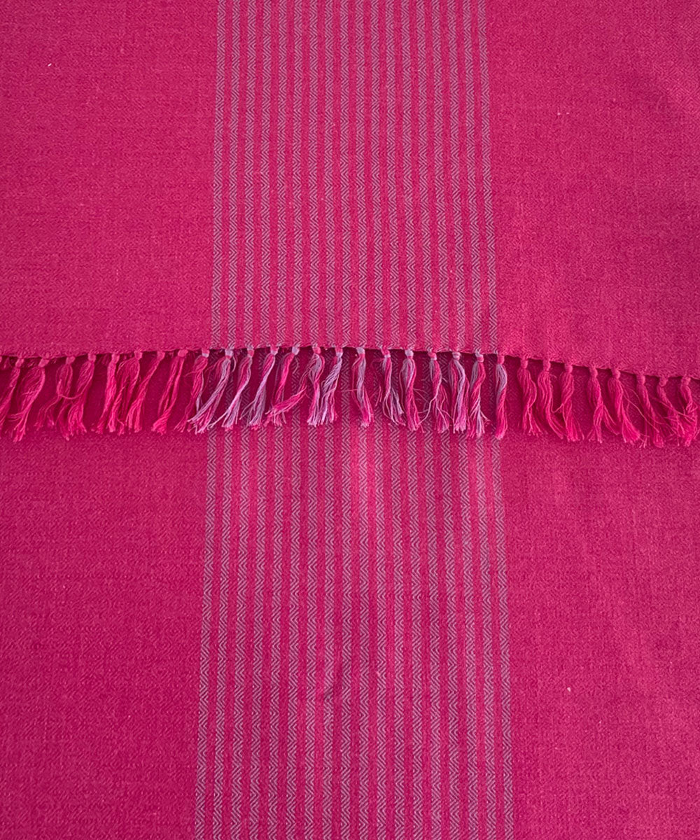 Magenta and lilac handwoven wool scarf