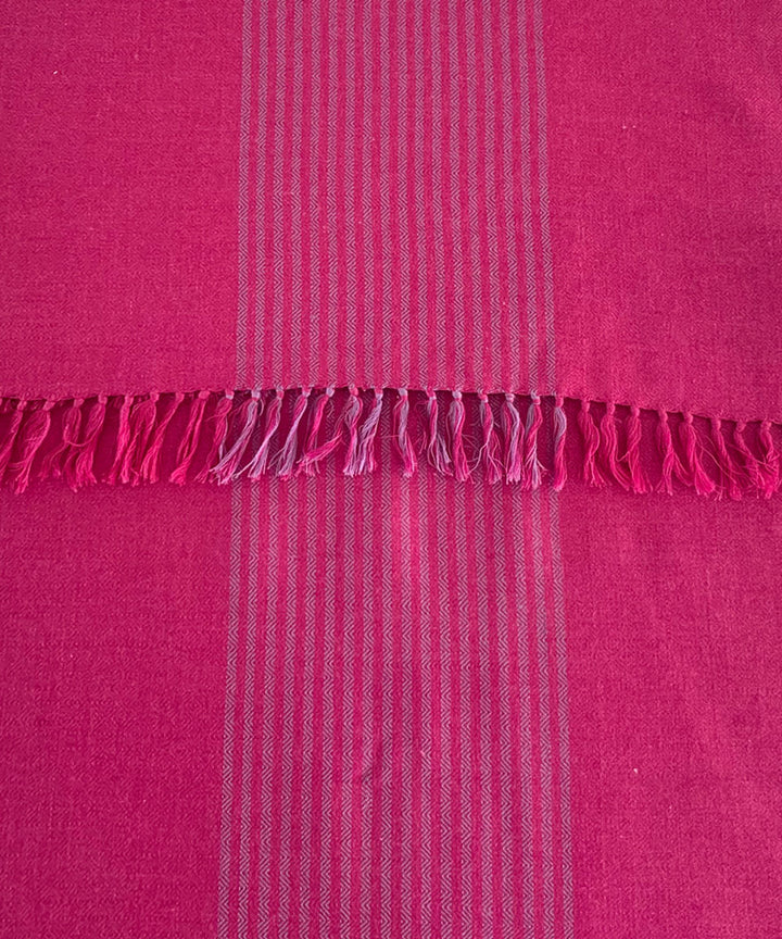 Magenta and lilac handwoven wool scarf