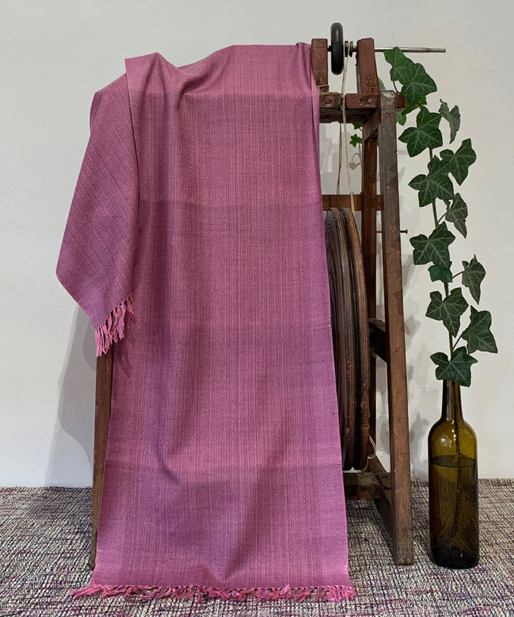 Mauve pink handwoven wool scarf