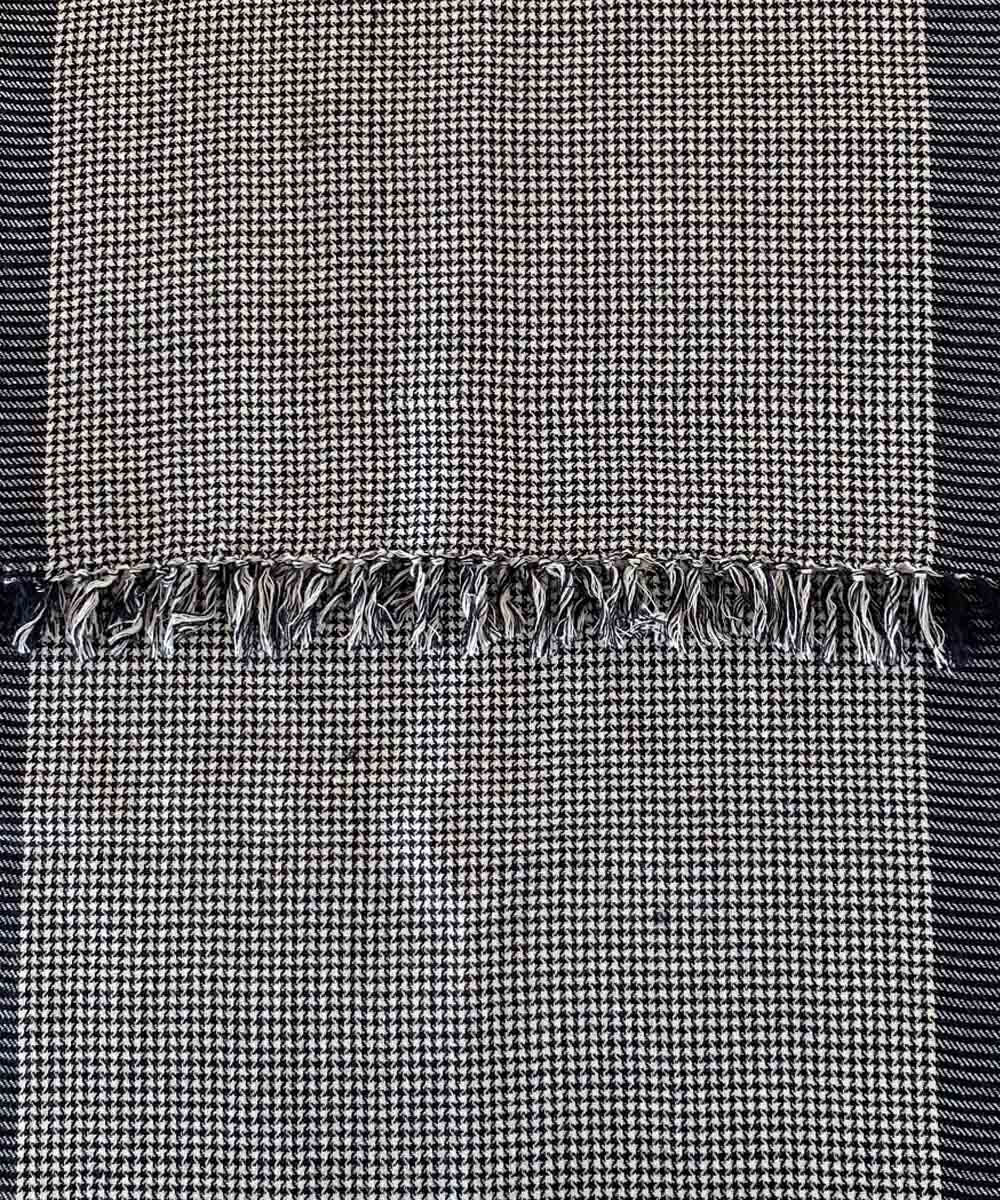 Grey black handwoven wool scarf