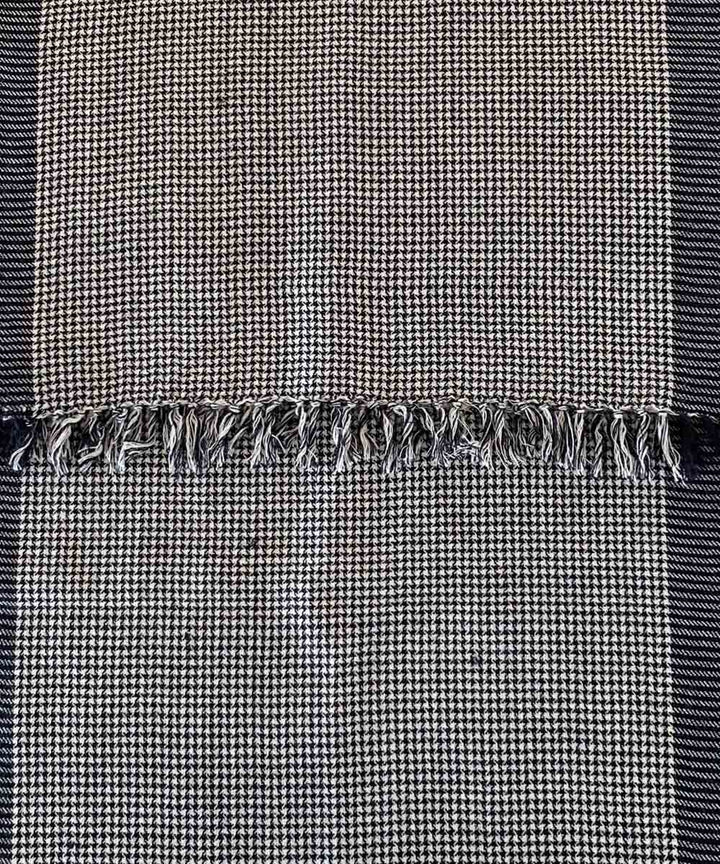 Grey black handwoven wool scarf