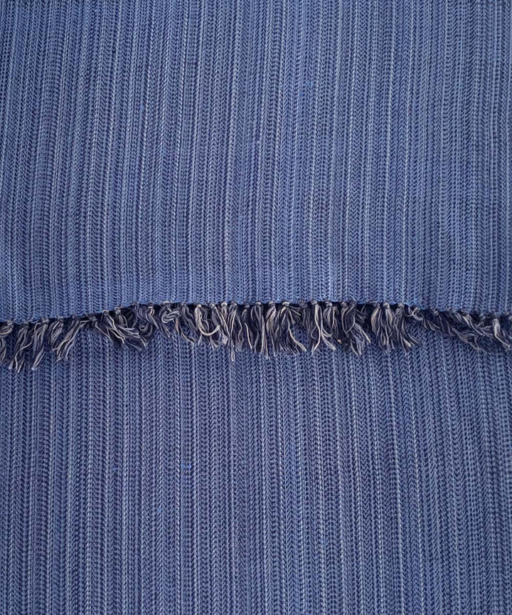 Navy blue handwoven wool scarf