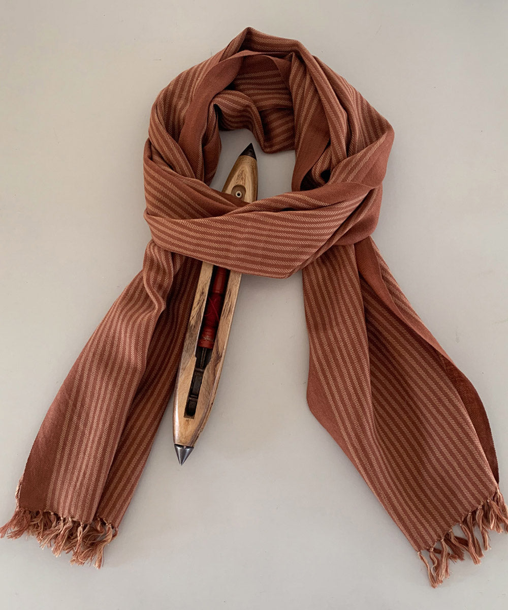 Brown handwoven wool scarf