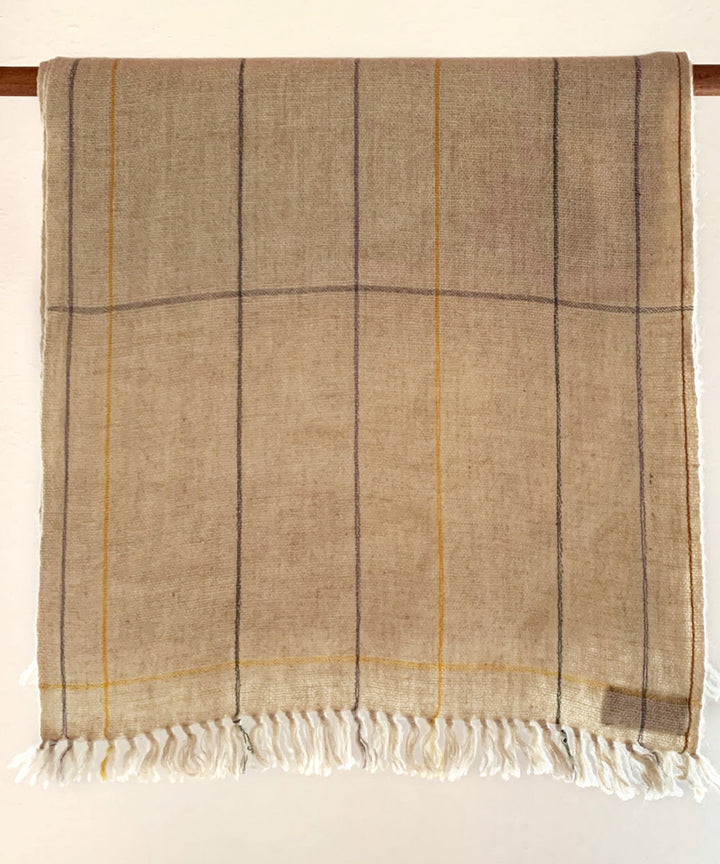Grey ivory handwoven pashmina scarf