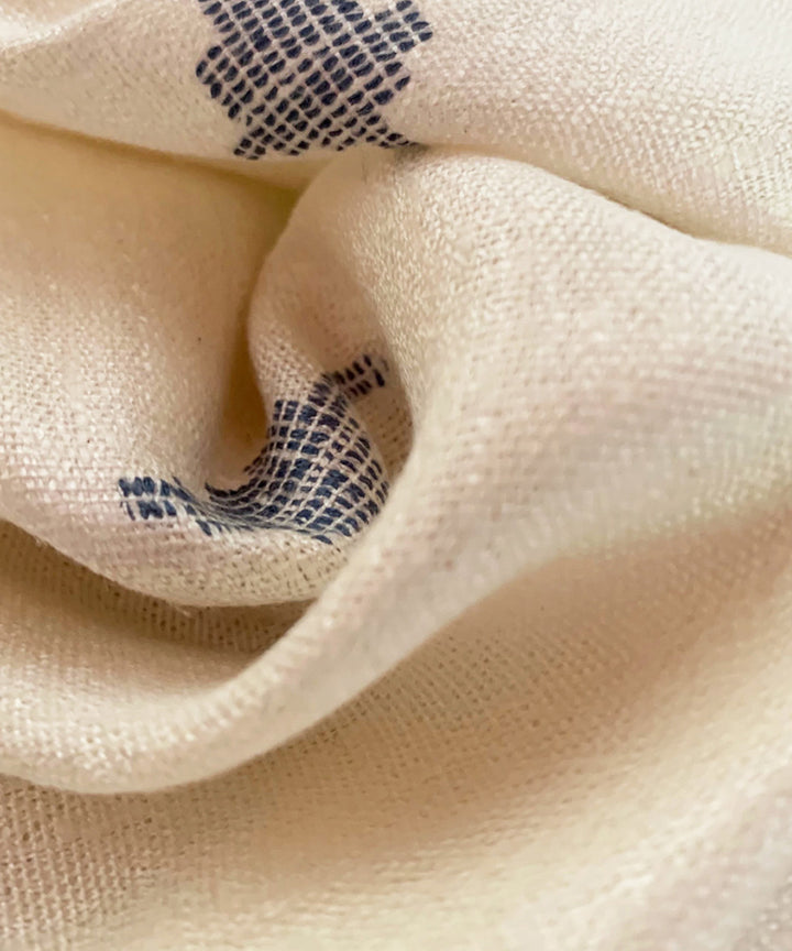 White handwoven bamboo and silk scarf
