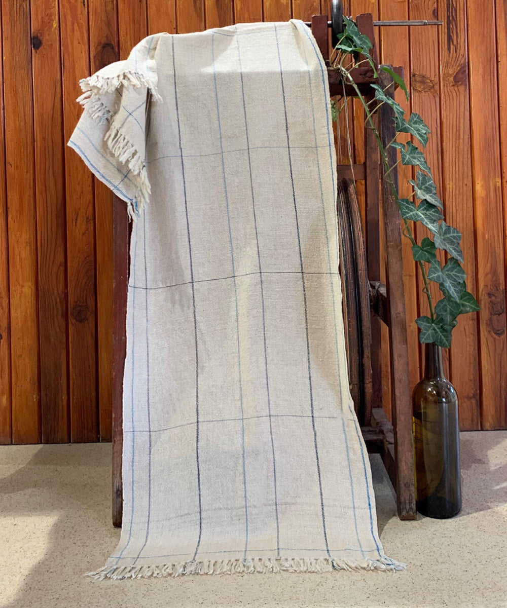 Beige ivory handwoven pashmina scarf