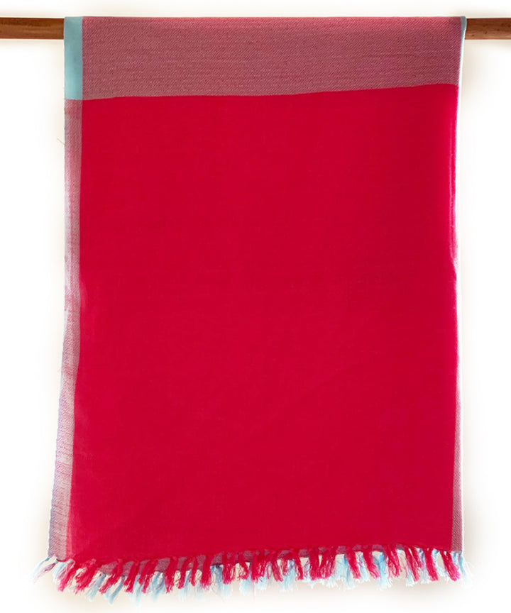 Mauve, blue and pink handwoven cotton scarf