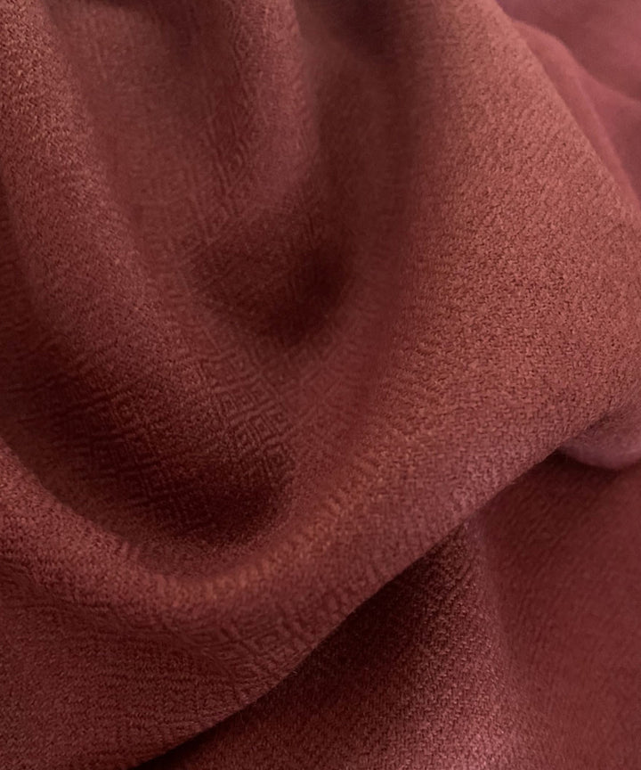 Maroon burnt sienna handwoven wool stole