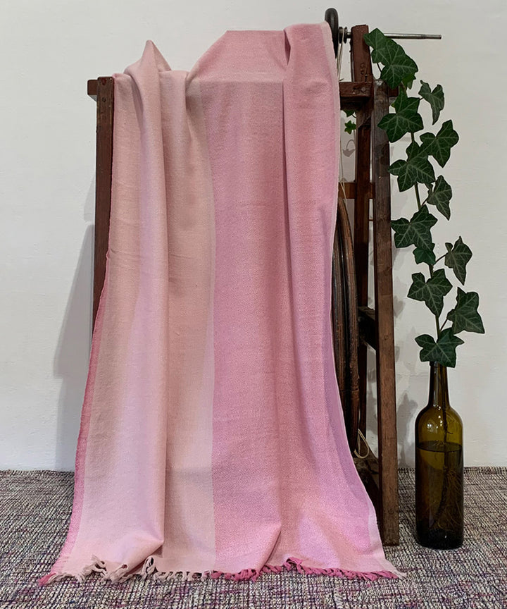 Peach handwoven wool stole