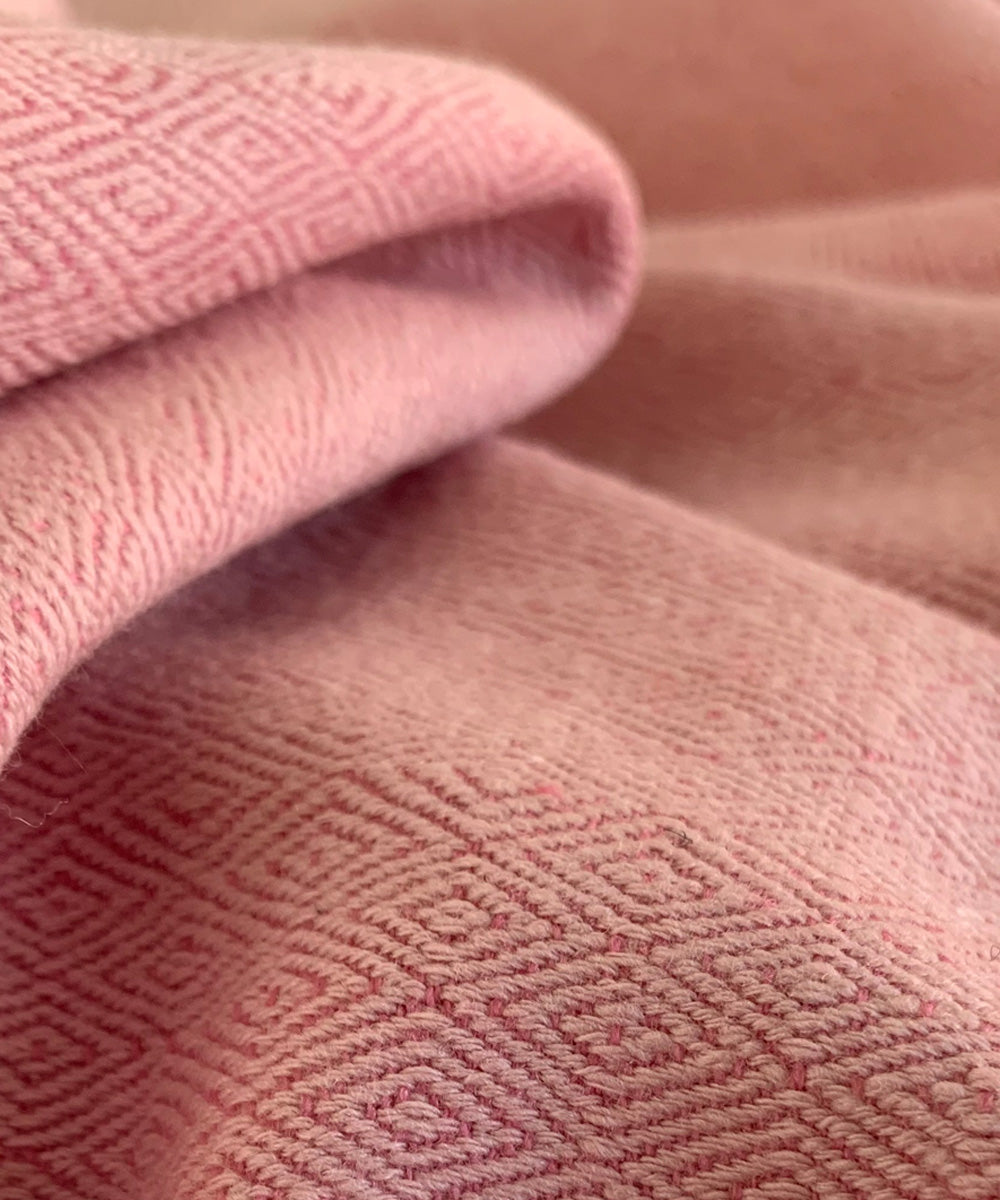 Peach handwoven wool stole
