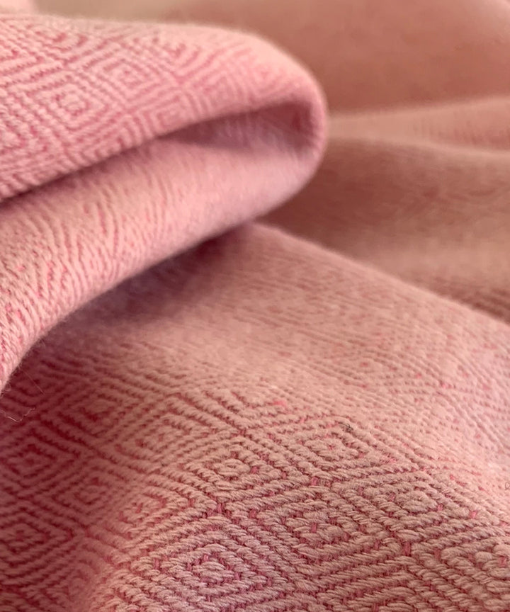 Peach handwoven wool stole