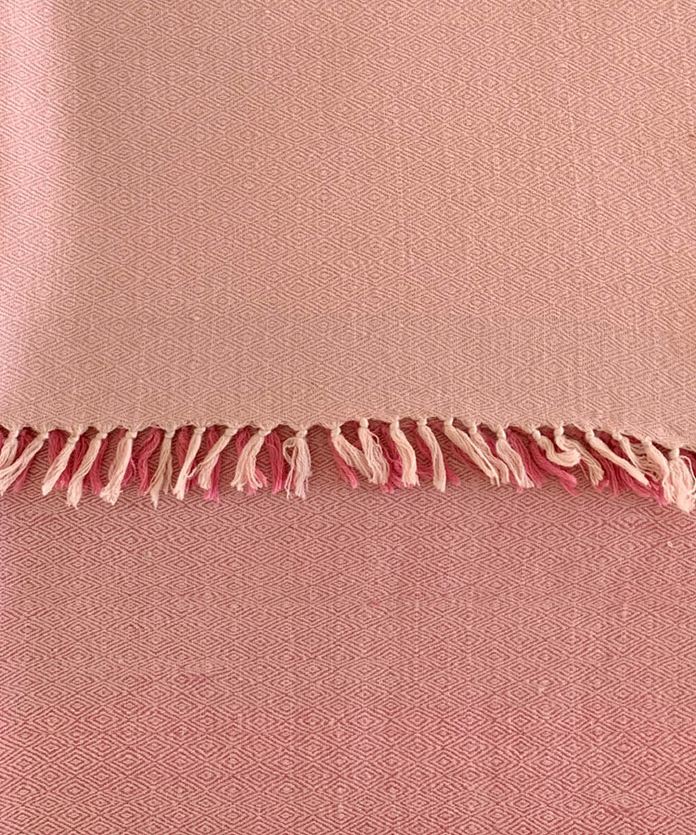 Peach handwoven wool stole