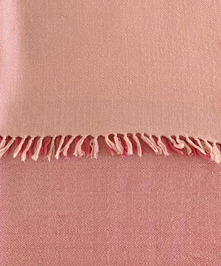 Peach handwoven wool stole