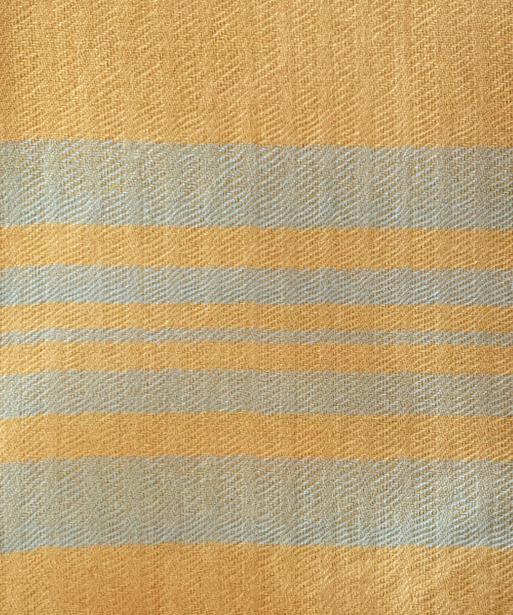 Light yellow and powder blue handloom merino wool stole