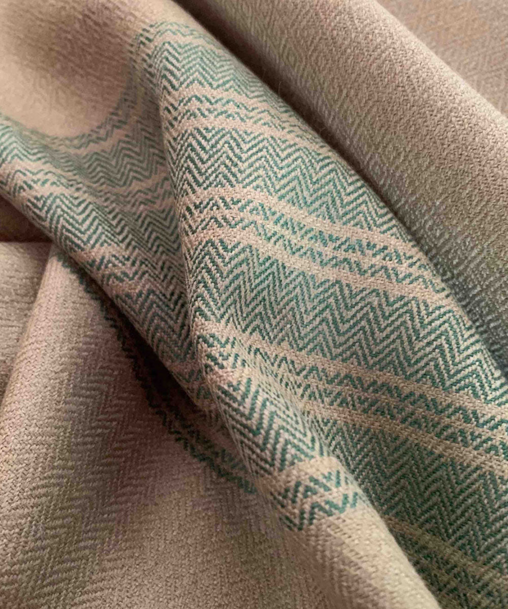 Sage green handloom merino wool stole