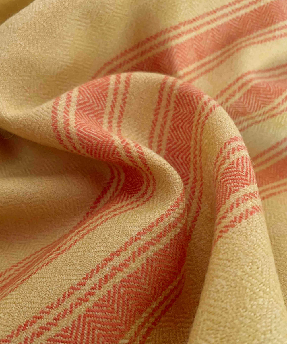 Yellow and orange handloom merino wool stole