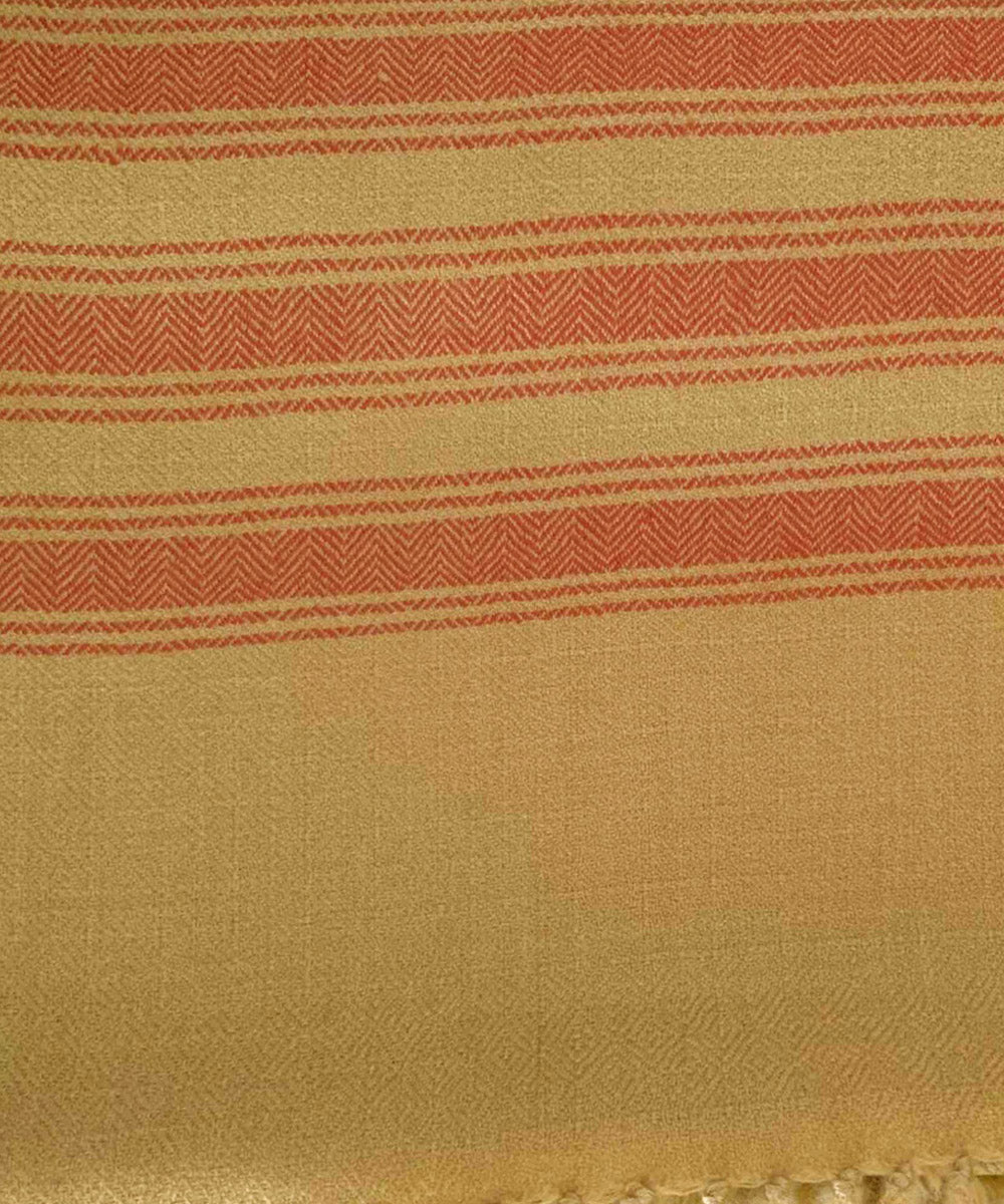Yellow and orange handloom merino wool stole