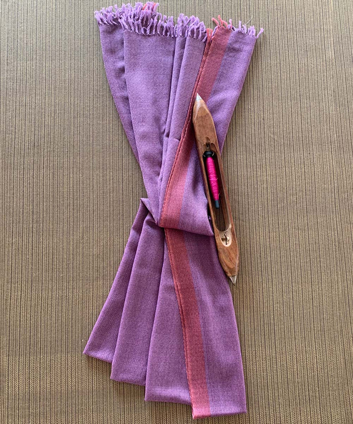 Lilac and ash of rose handwoven wool shawl
