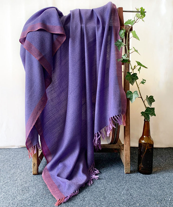 Lavender handwoven wool shawl