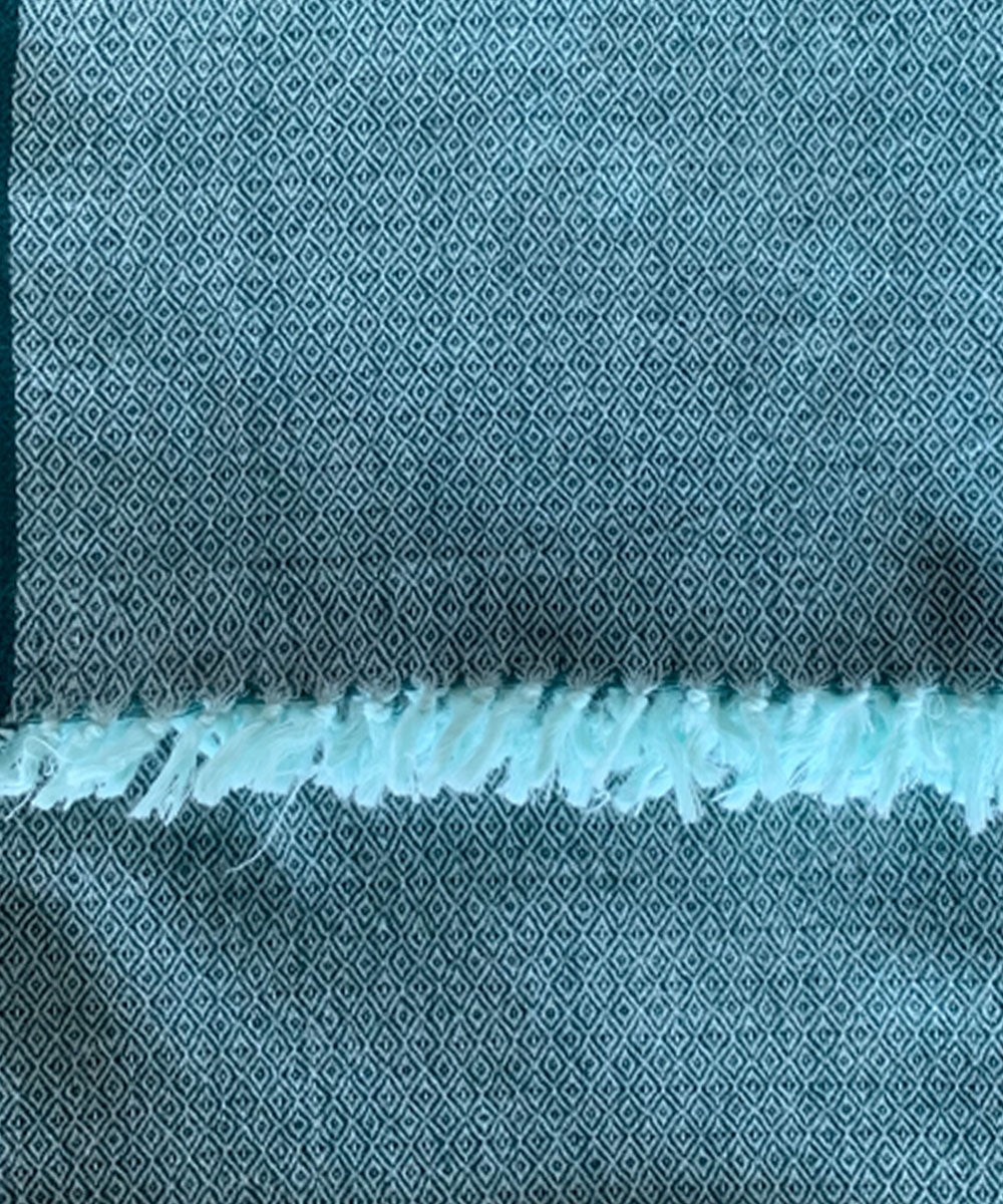 Aqua green handwoven wool shawl