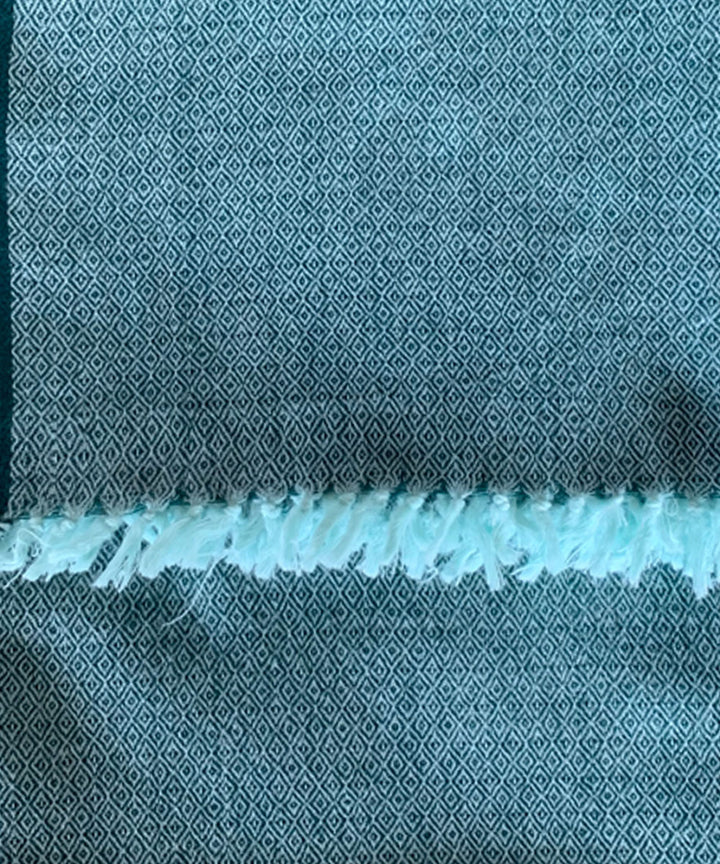 Aqua green handwoven wool shawl