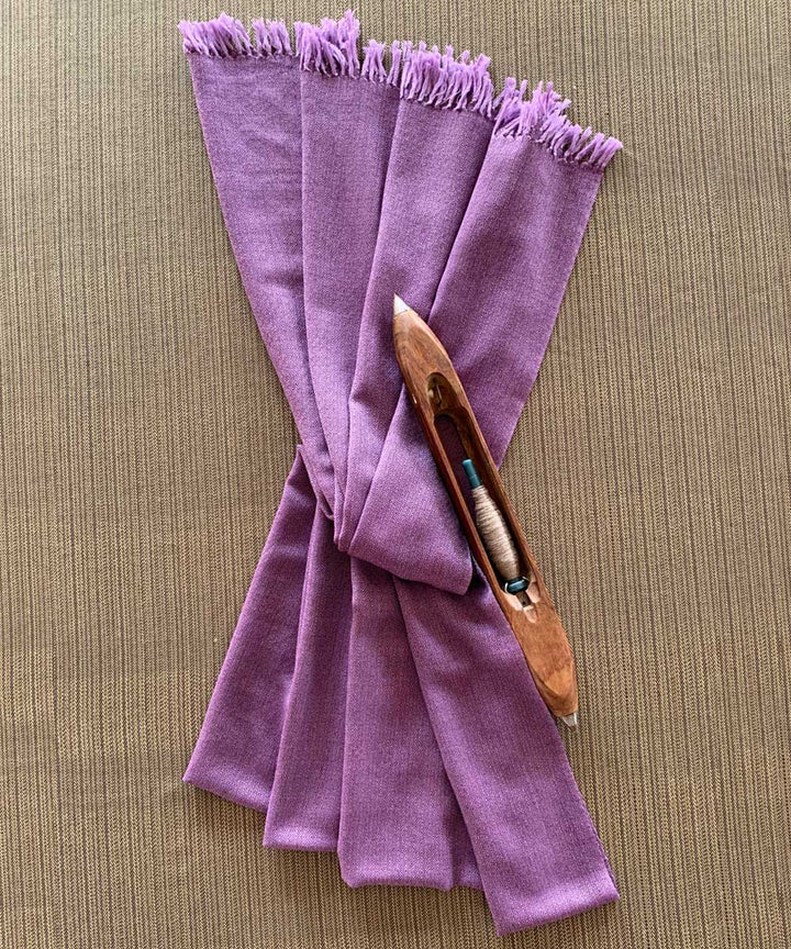Purple and lilac handwoven wool shawl