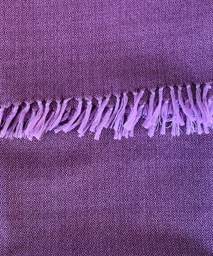 Purple and lilac handwoven wool shawl