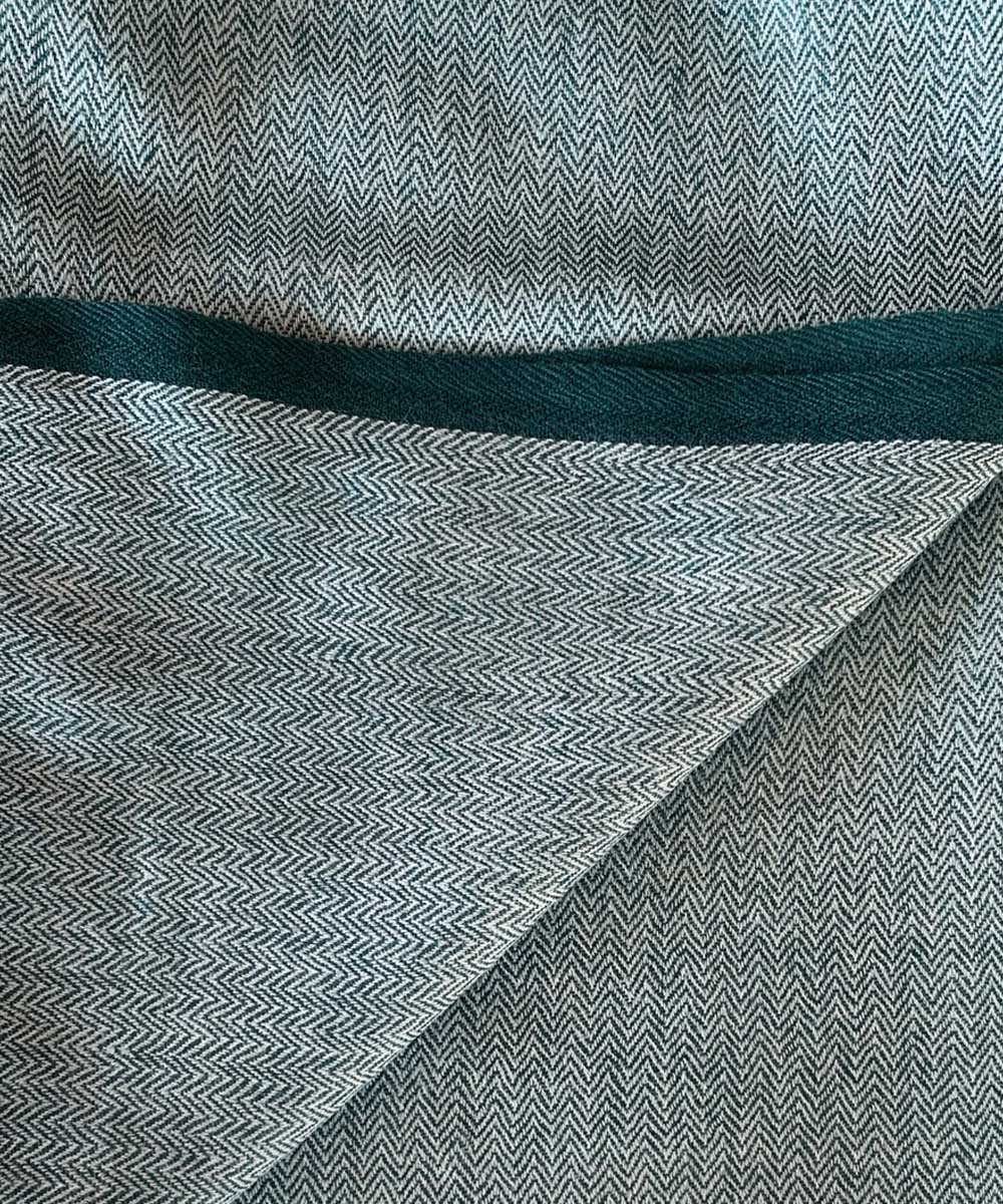 Pale aqua handwoven wool shawl