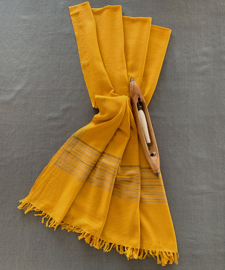 Yellow handwoven wool shawl