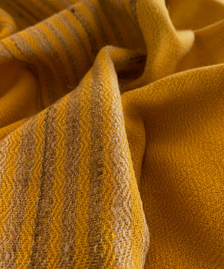 Yellow handwoven wool shawl